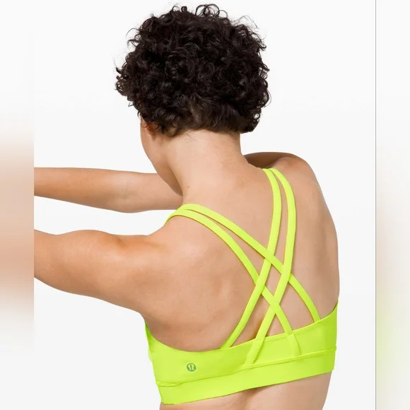 EUC Lululemon Energy Bra *8* Highlight Yellow π - Picture 3 of 11